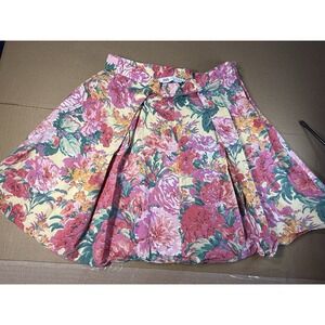 Zara Floral Pleated Mini Skirt A-Line Spring Summer Cute Trendy Women Size Small